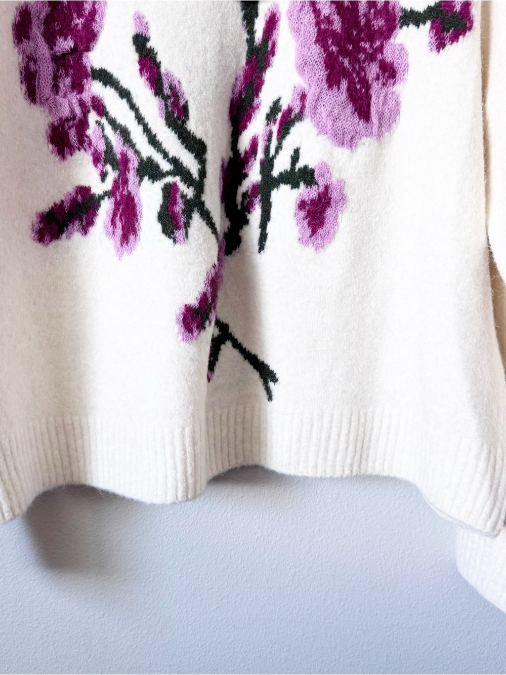 Ted Baker Cream Crewneck Sweater with Rose Motif - Picture 4 of 11